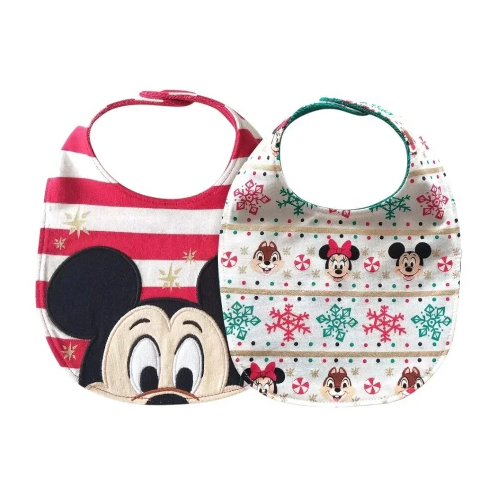 Disney Store Mickey Mouse and Friends Holiday Cheer Christmas Bib Set for Baby